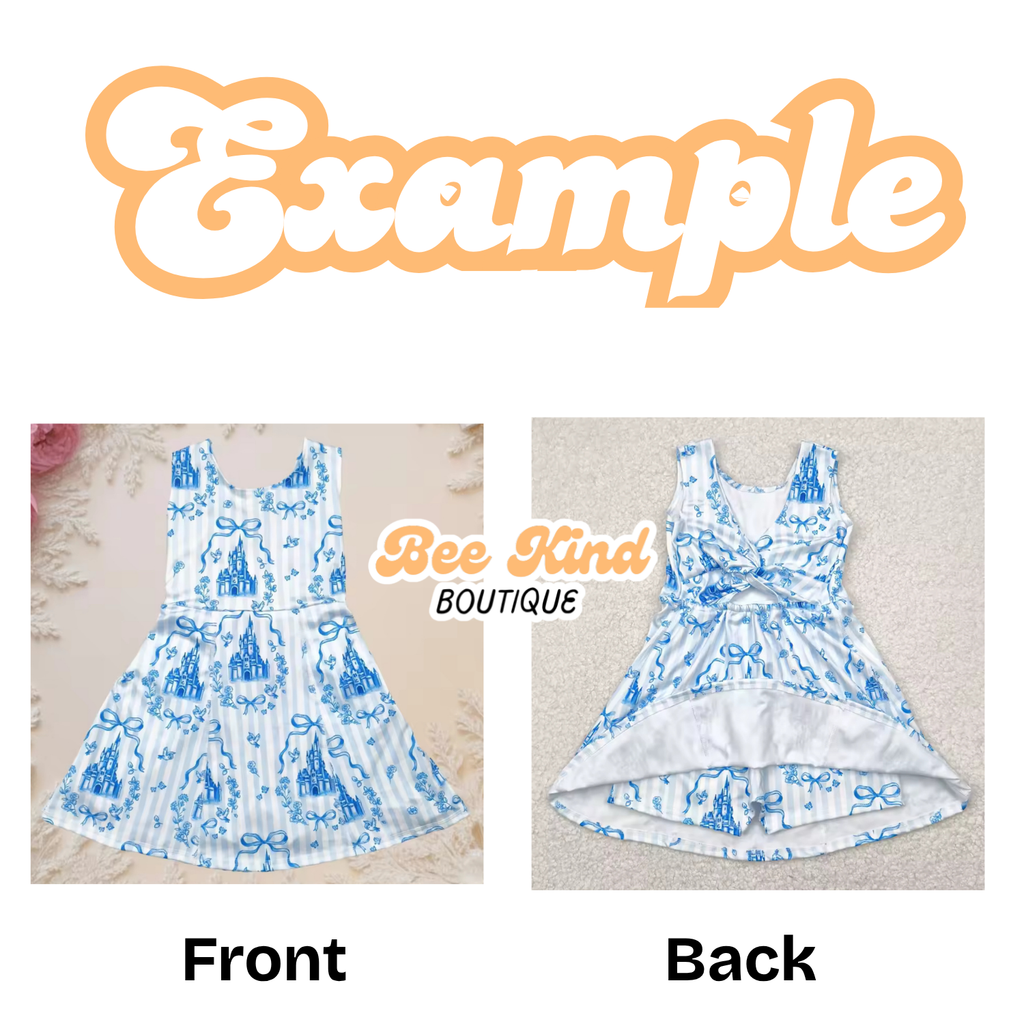 Athletic Wear Preorder- One Piece Sleeveless Dress with Butterfly Knot