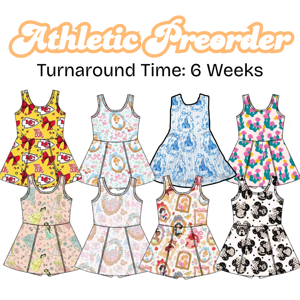 Athletic Wear Preorder- One Piece Sleeveless Dress with Butterfly Knot