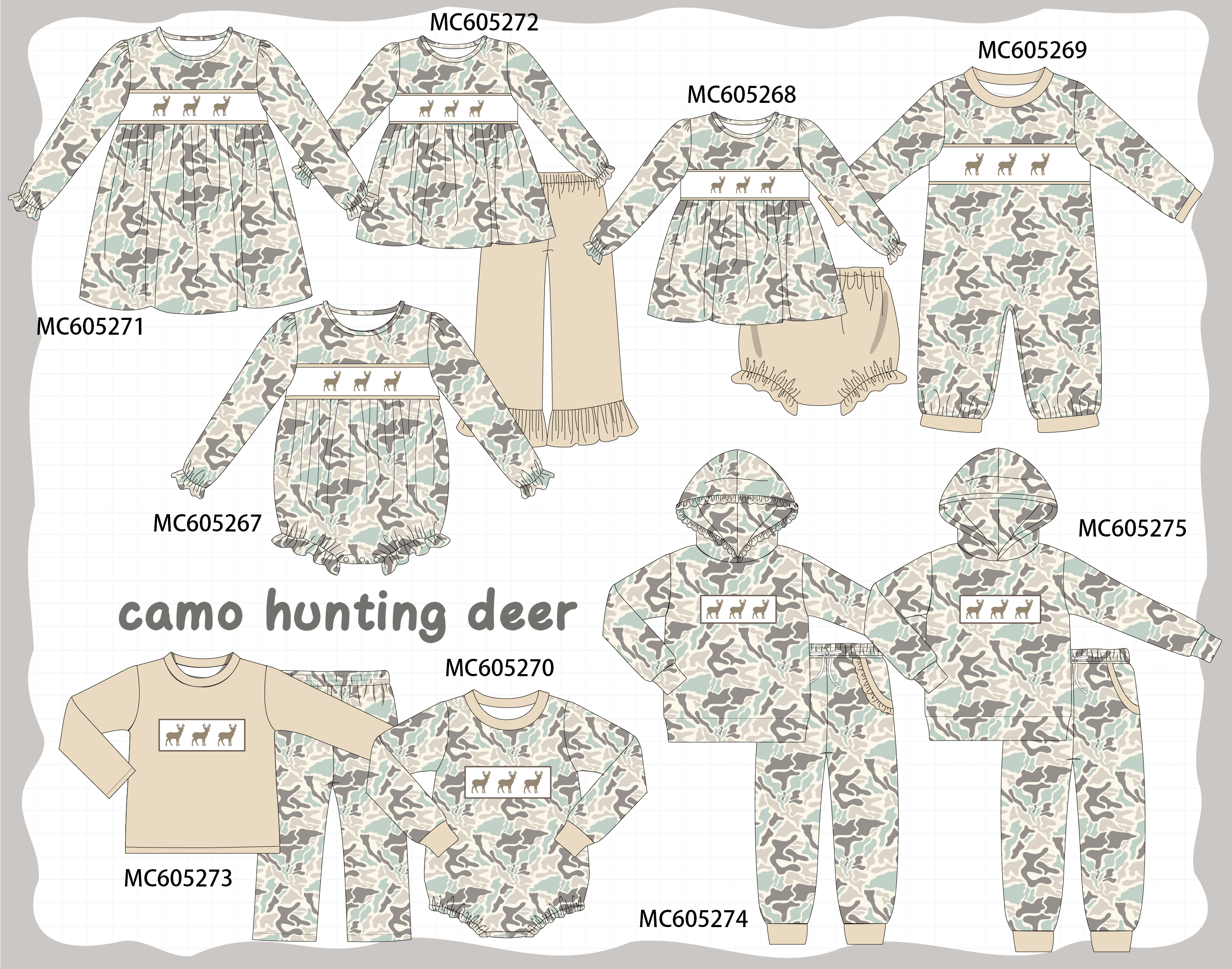 PREORDER Camouflage Hunting Deer Embroidery Collection