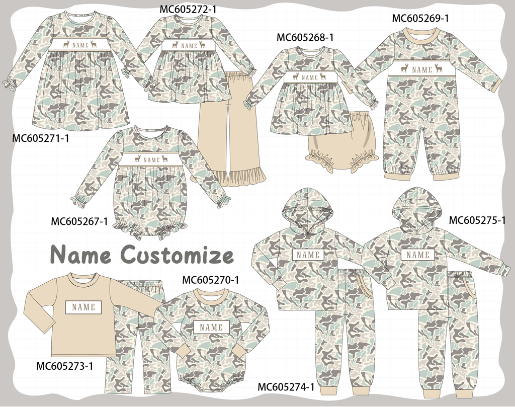 PREORDER Camouflage hunting deer monogram embroidery collection