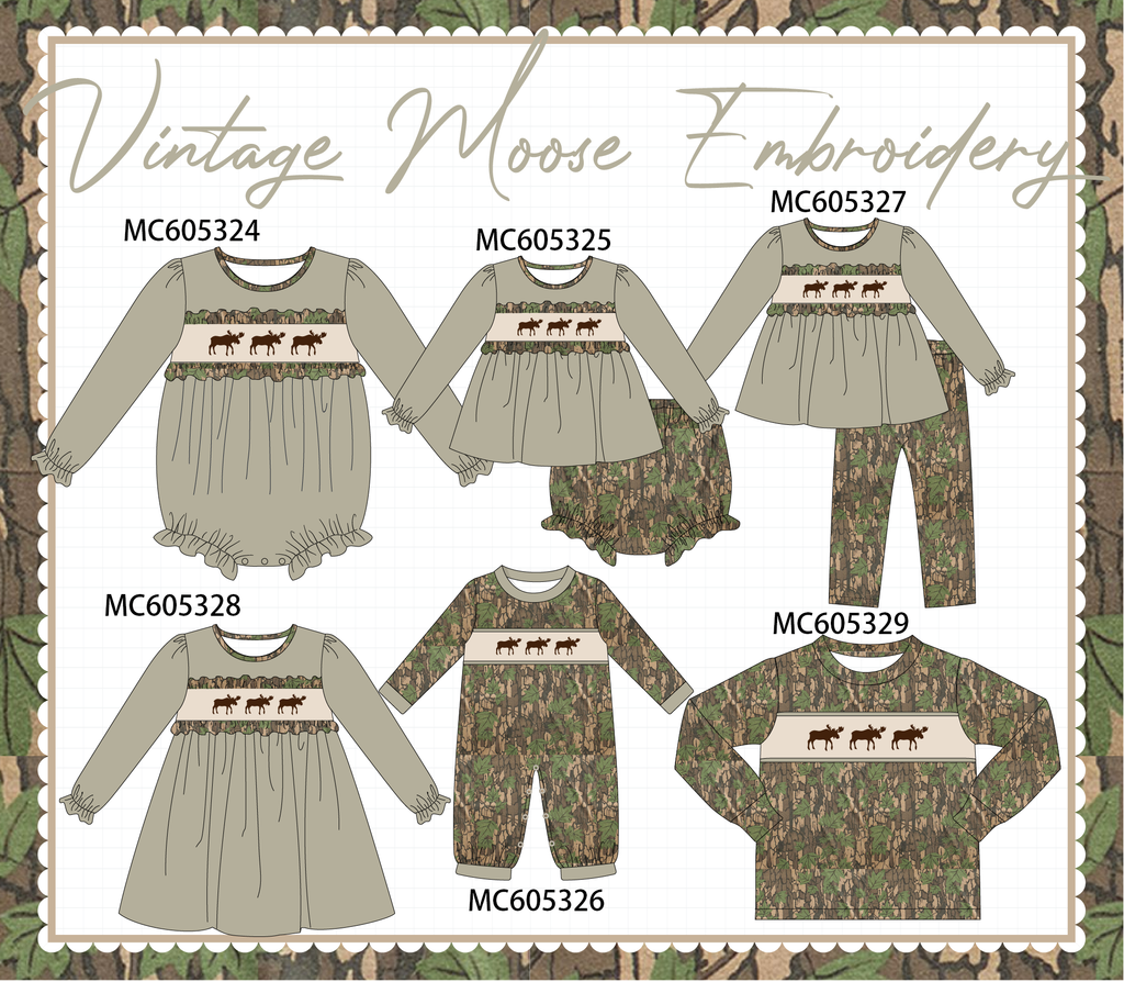 PREORDER Camouflage Moose Embroidery Collection