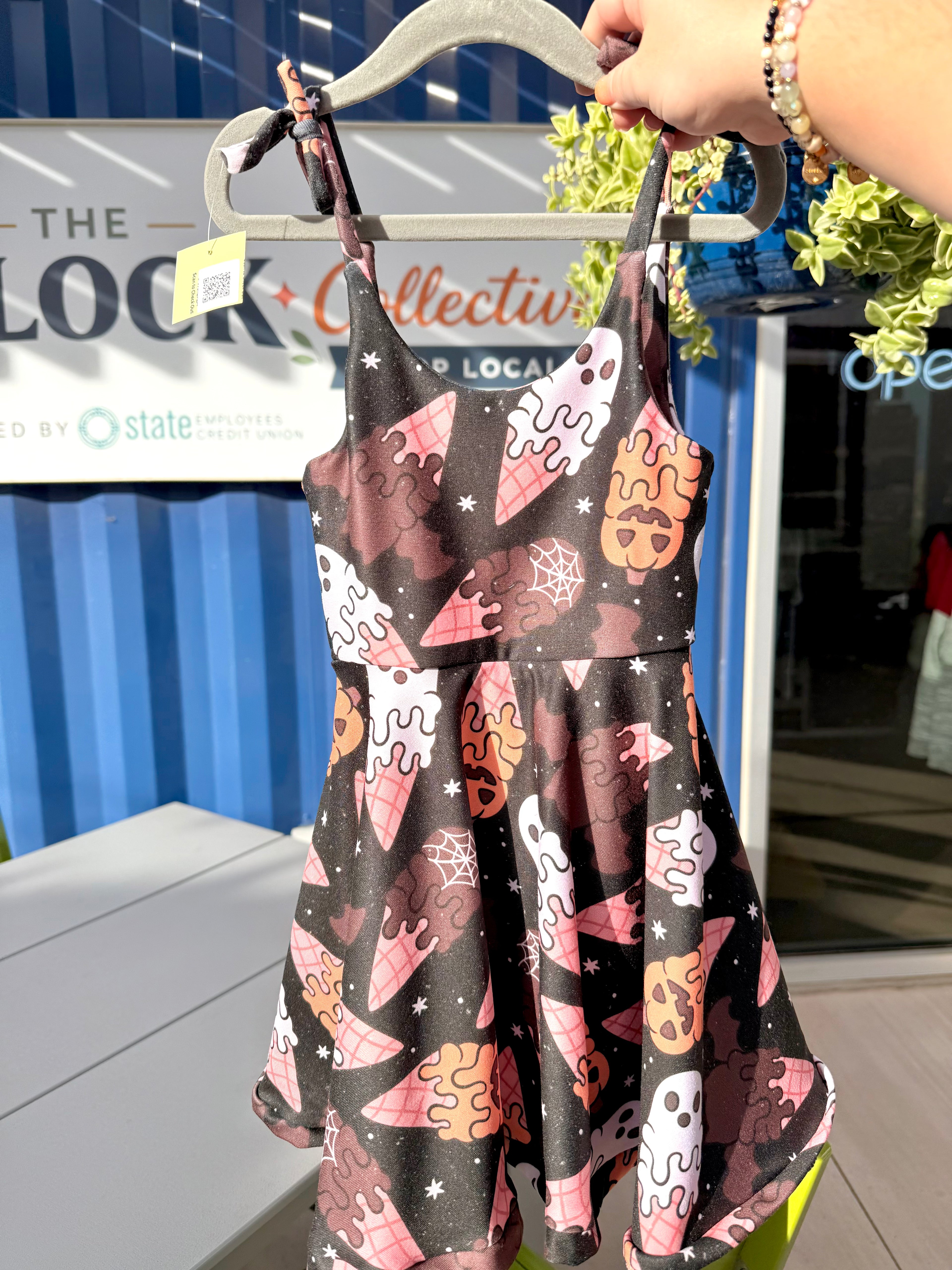 Handmade Spooky Ice Cream Cones Twirl Dress-