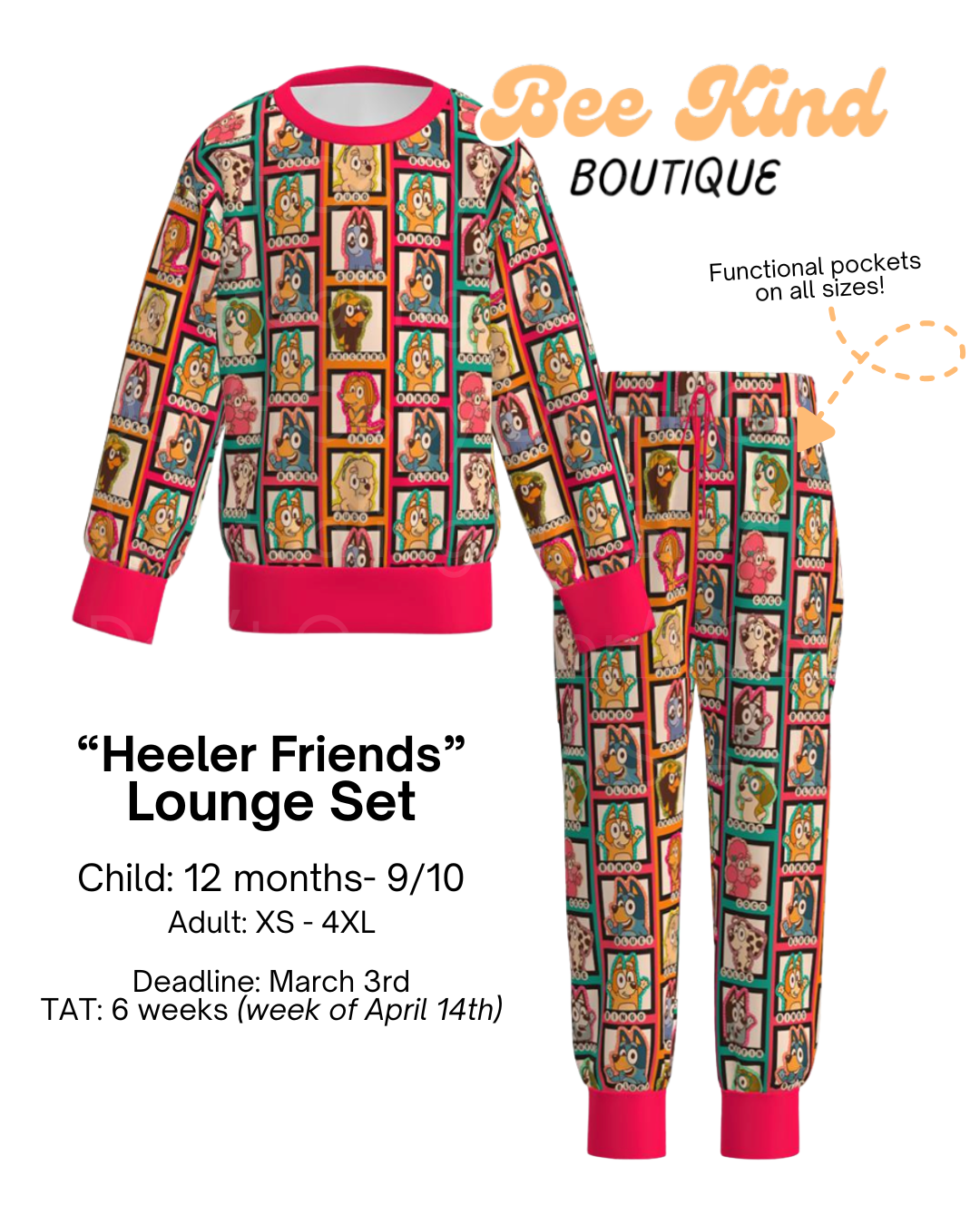 PREORDER “Heeler Friends” Lounge Set