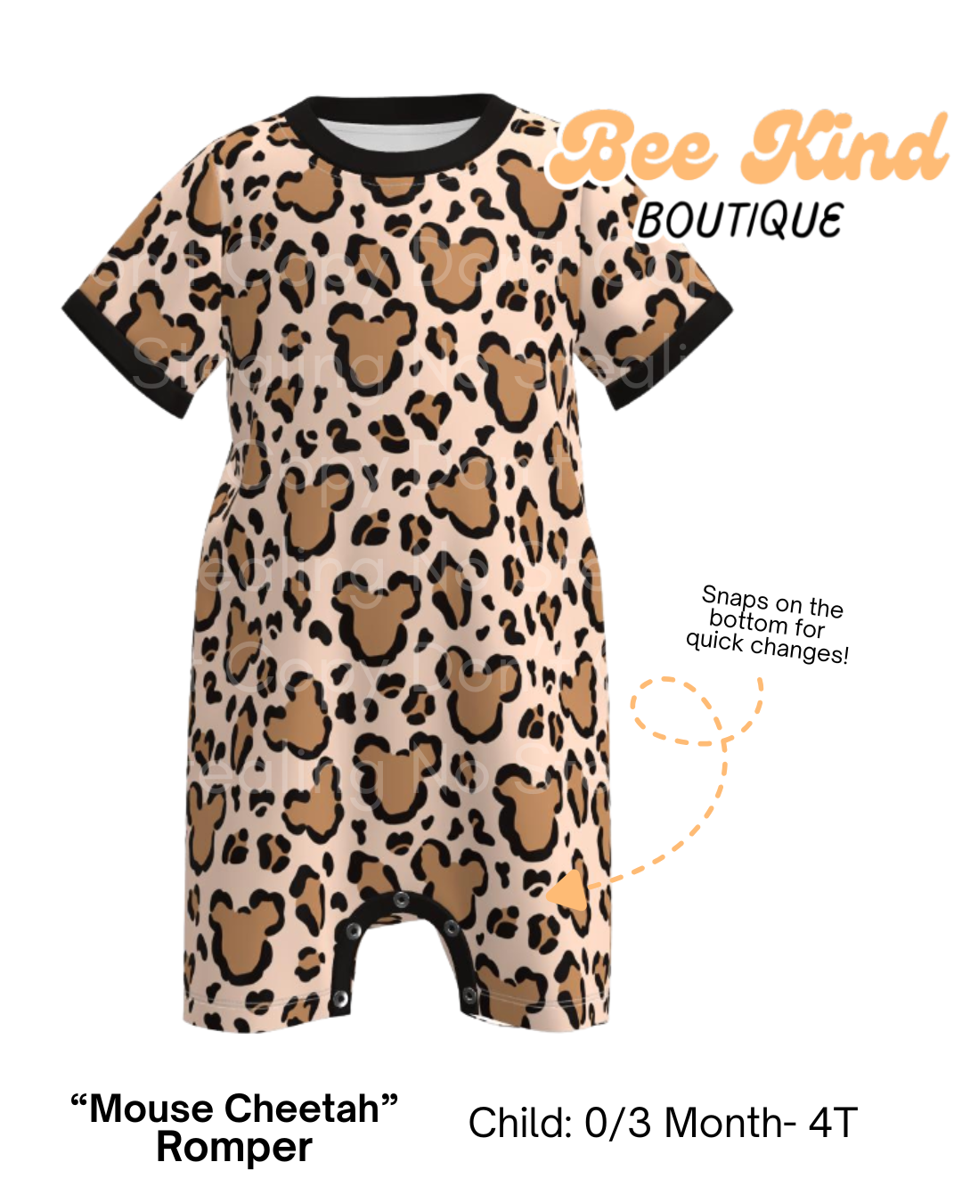 PREORDER “Cheetah Mouse” Romper