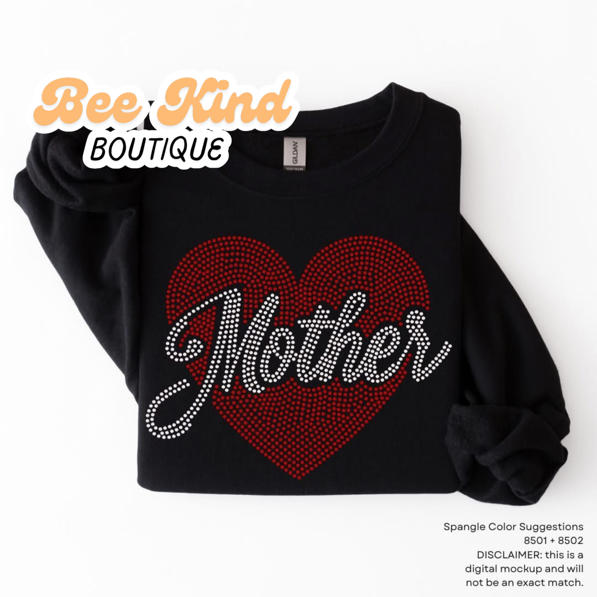 PREORDER Adult “Mother” Heart Spangle Design