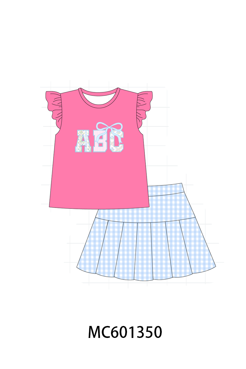 PO80 Pink back to school ABC applique collection