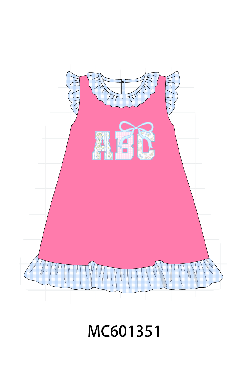 PO80 Pink back to school ABC applique collection