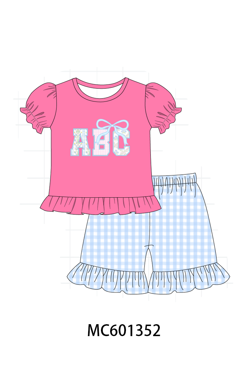 PO80 Pink back to school ABC applique collection