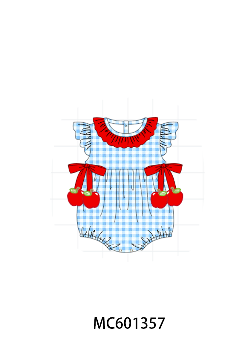 PO80 Red back to school apple gingham collection