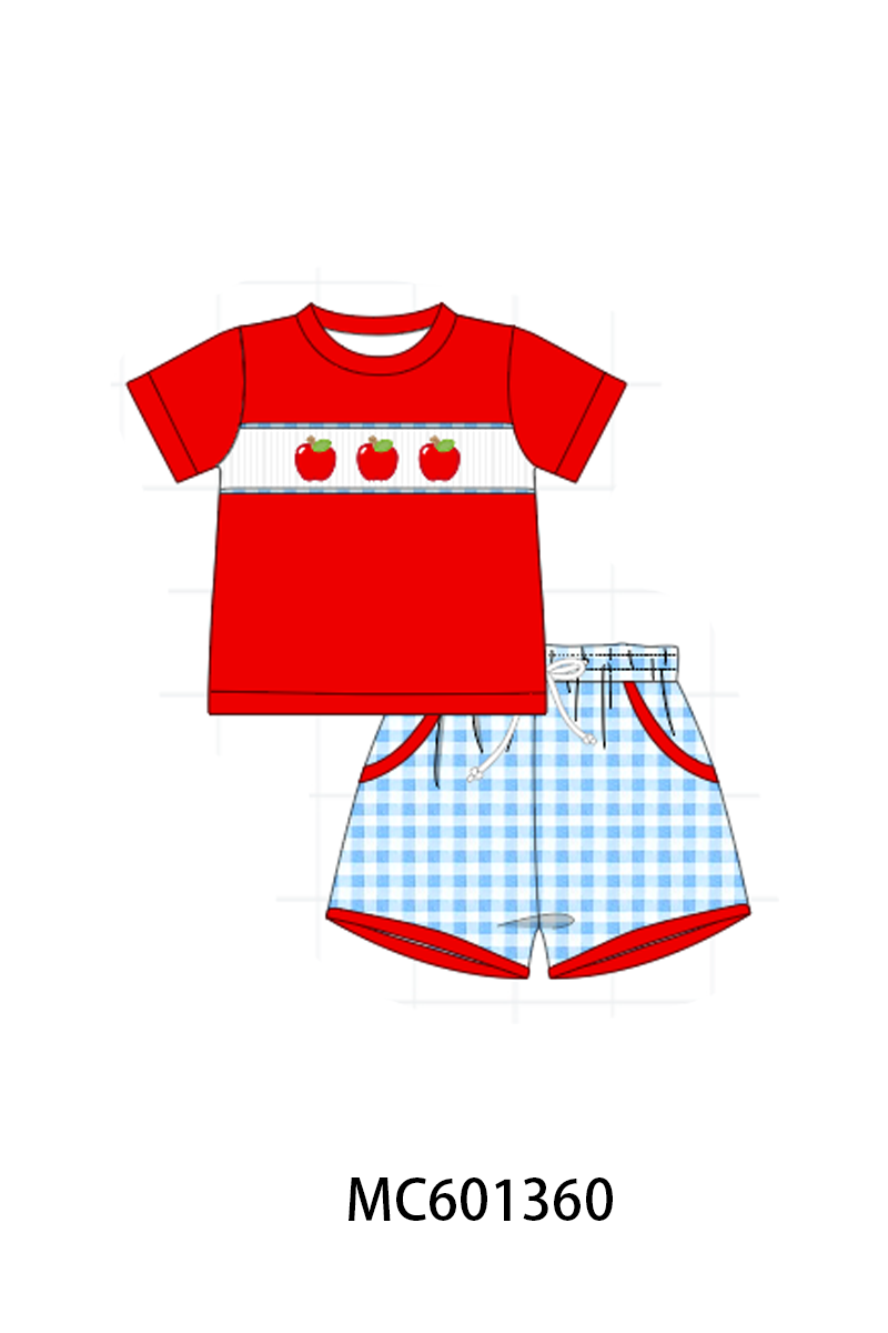 PO80 Red back to school apple gingham collection