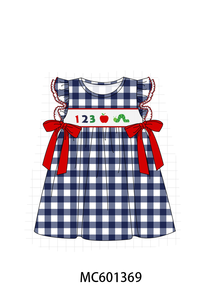 PO80 Back to school 123 smocked gingham collection