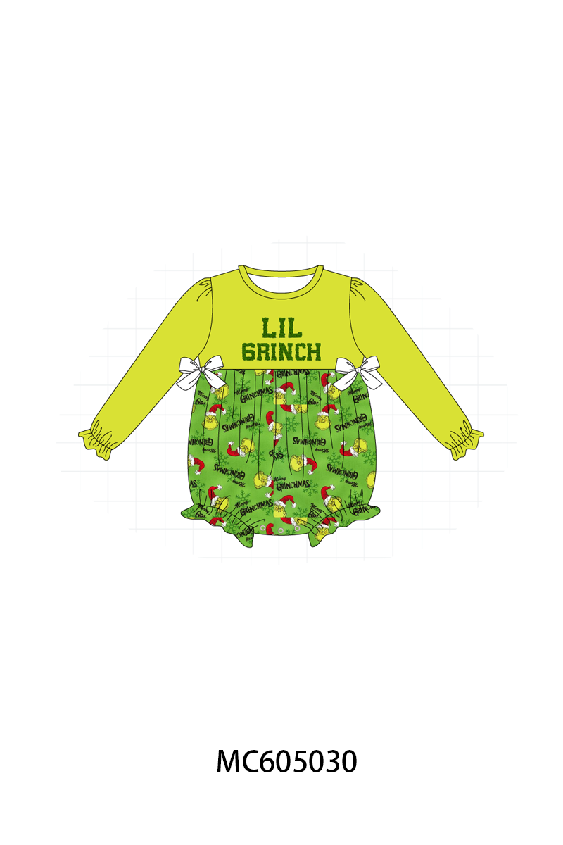 PREORDER Green christmas LIL grinch french knot collection