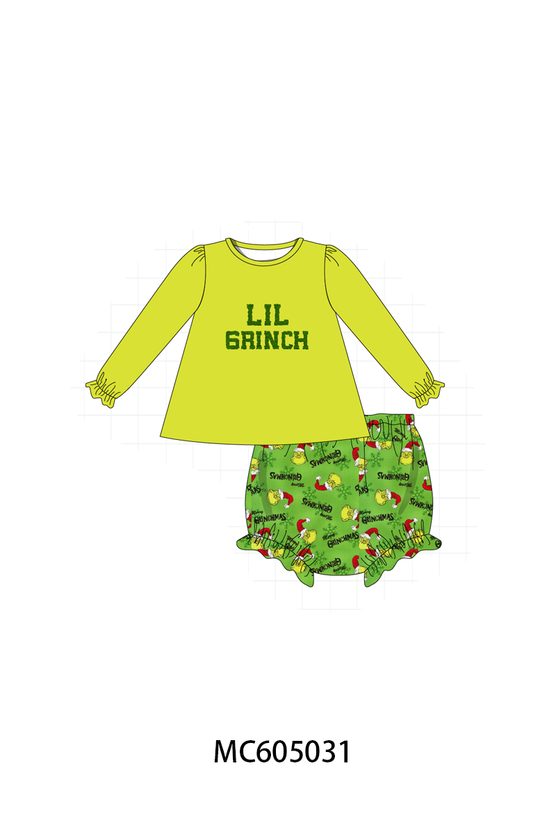 PREORDER Green christmas LIL grinch french knot collection