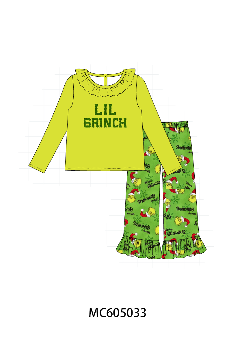 PREORDER Green christmas LIL grinch french knot collection