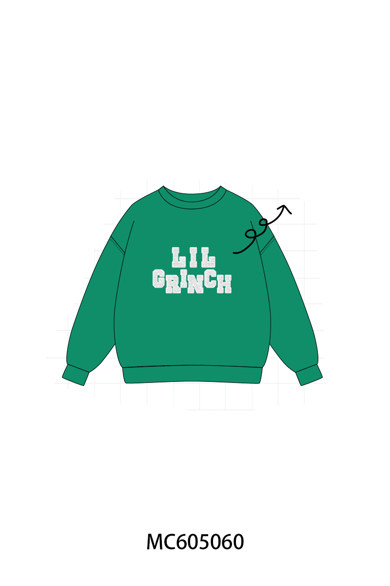 PREORDER Green christmas LIL GRINCH french knot plaid collection