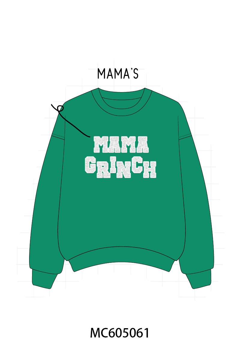 PREORDER Green christmas LIL GRINCH french knot plaid collection