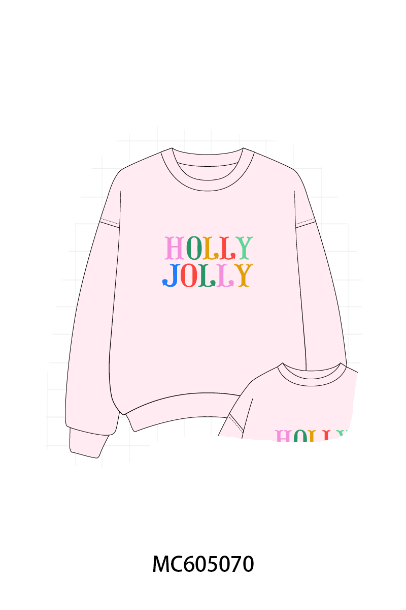 PREORDER Green plaid HOLLY JOLLY embroidery collection