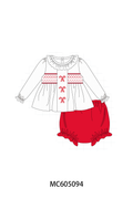 PREORDER Blue & White candy cane smocked collection