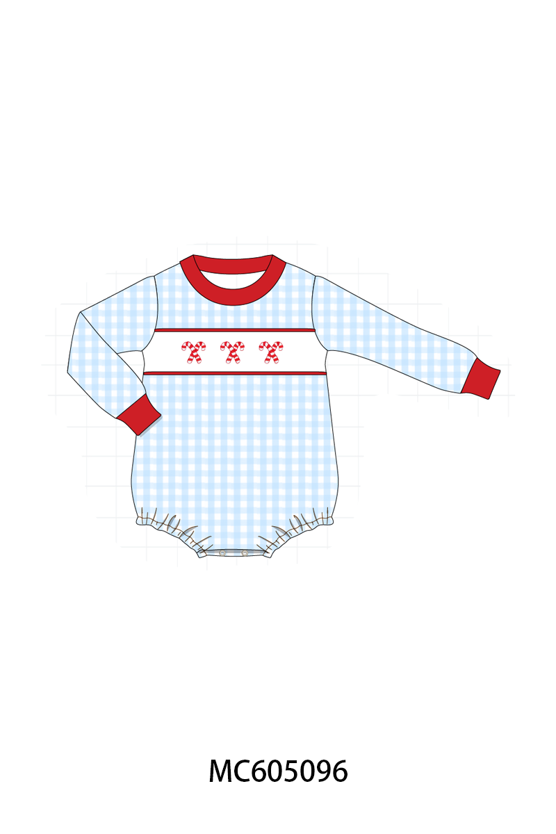 PREORDER Blue & White candy cane smocked collection
