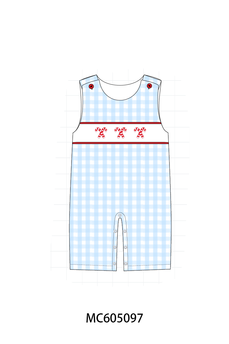PREORDER Blue & White candy cane smocked collection