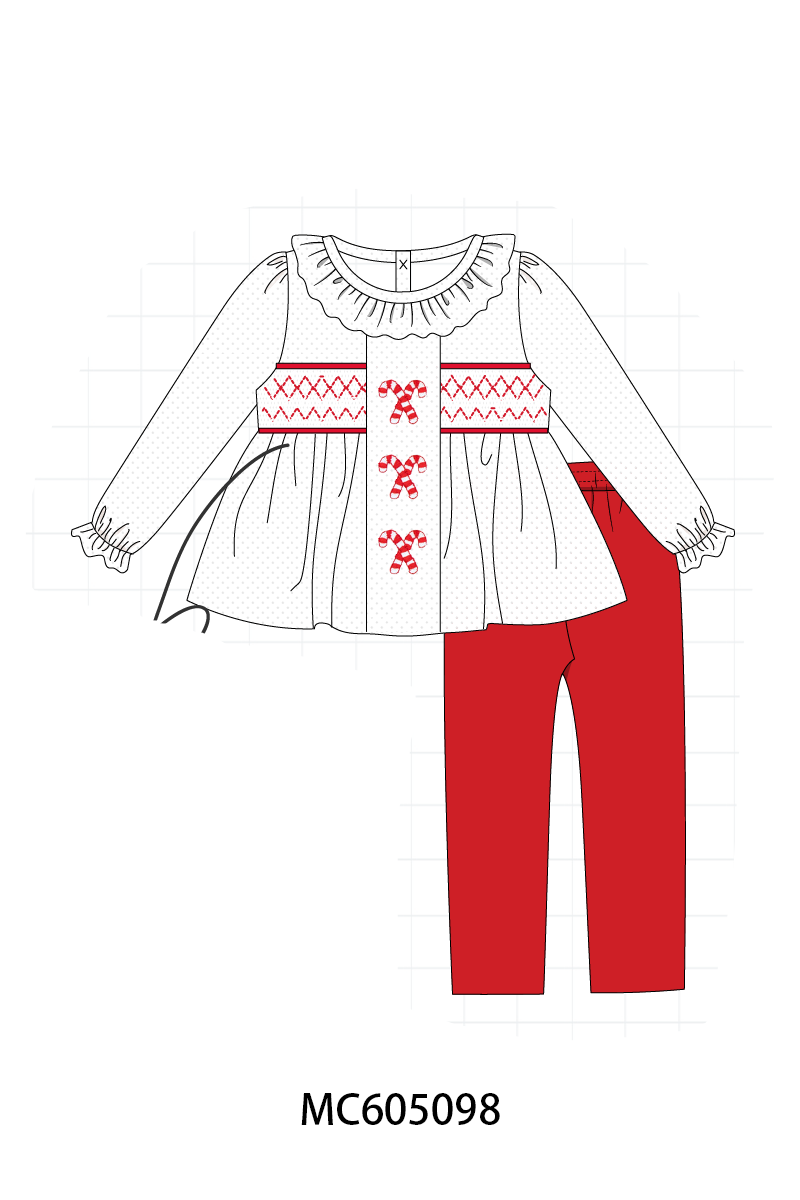 PREORDER Blue & White candy cane smocked collection