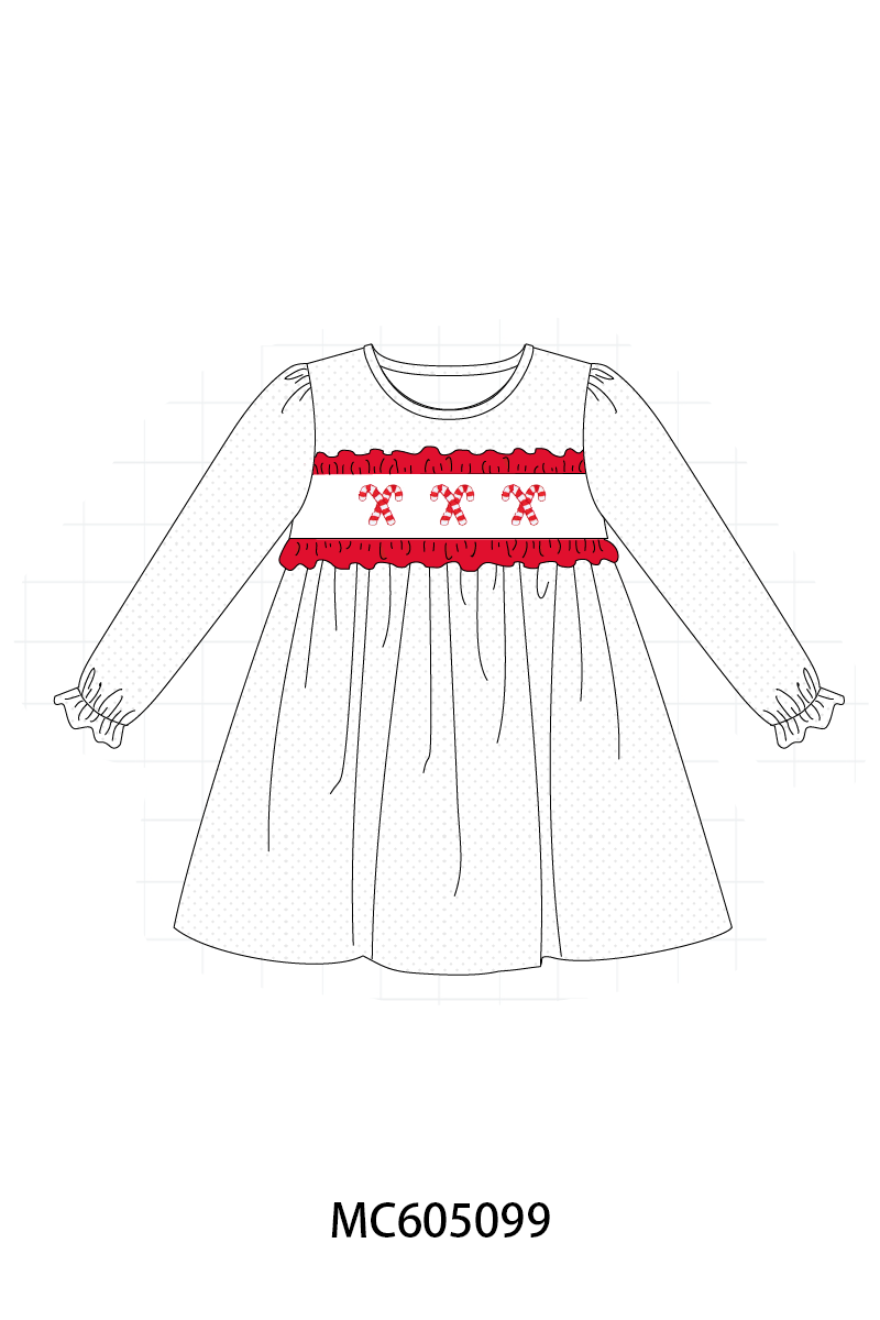 PREORDER Blue & White candy cane smocked collection