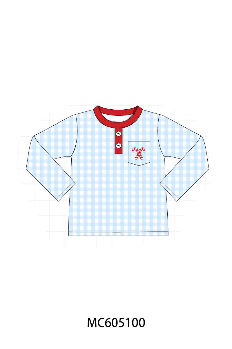 PREORDER Blue & White candy cane smocked collection