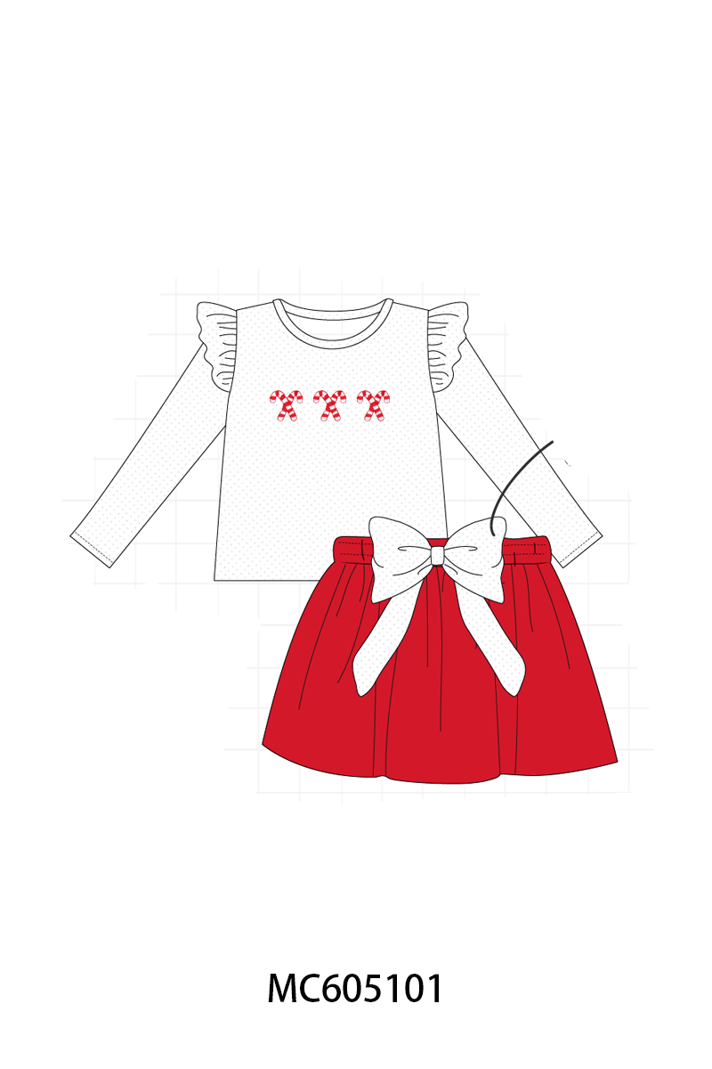 PREORDER Blue & White candy cane smocked collection