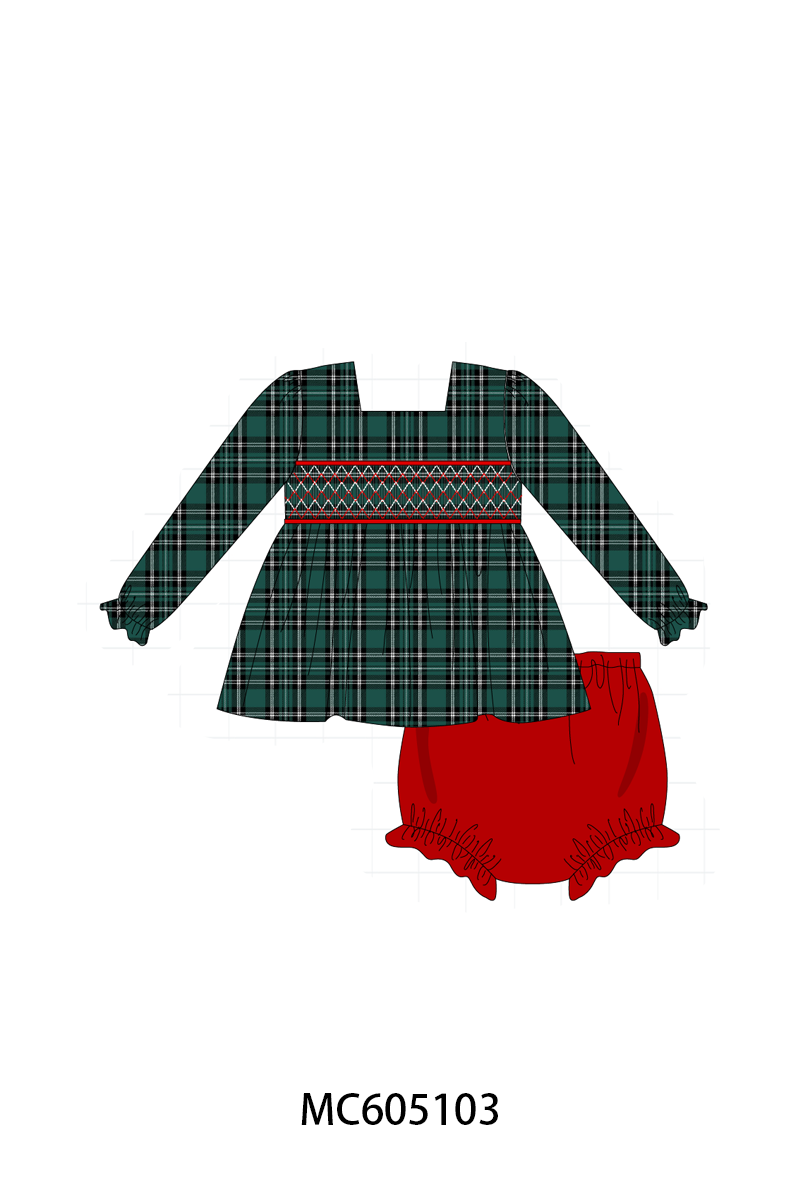 PREORDER Forest plaid smocked collection
