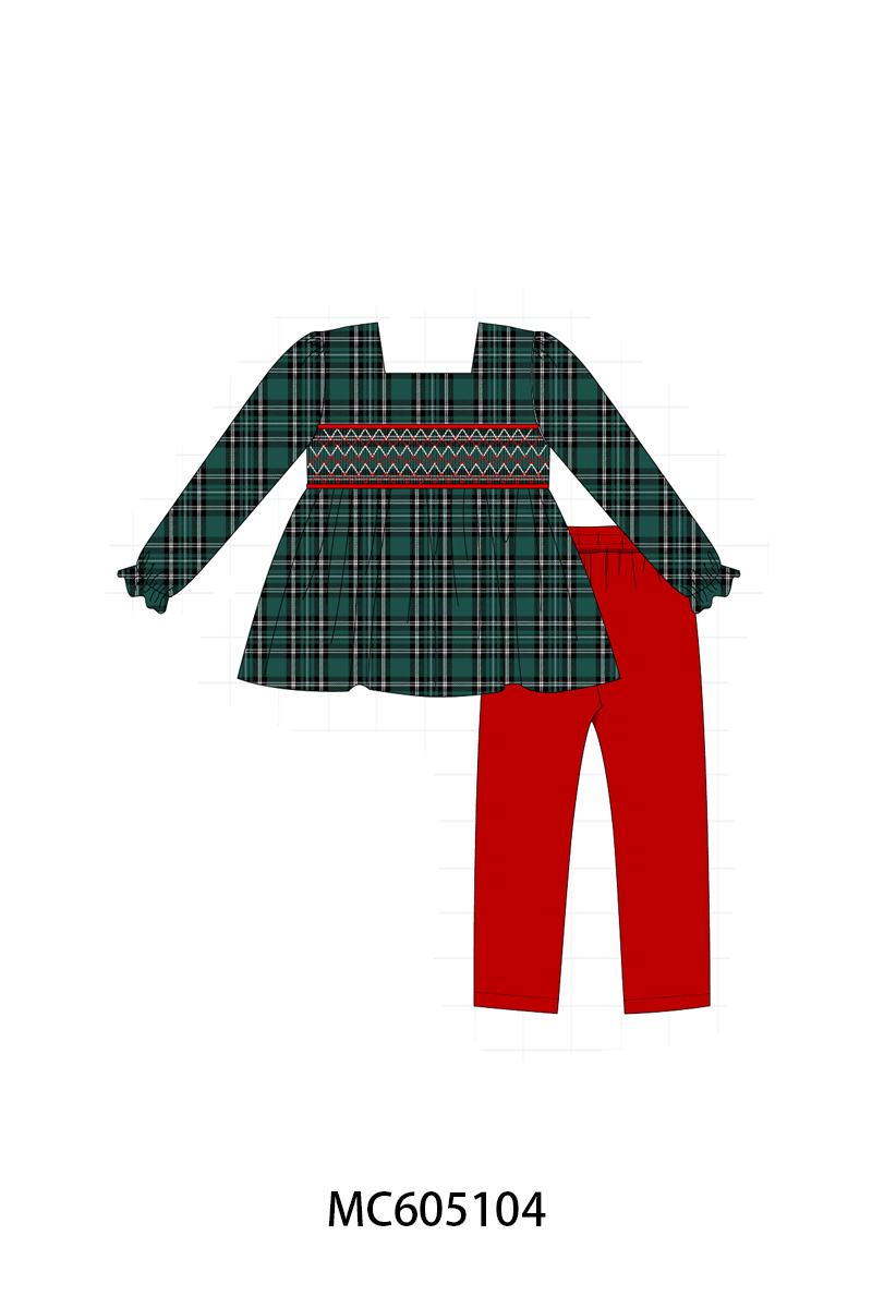 PREORDER Forest plaid smocked collection