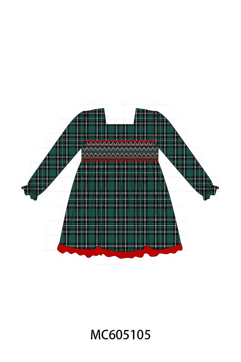 PREORDER Forest plaid smocked collection