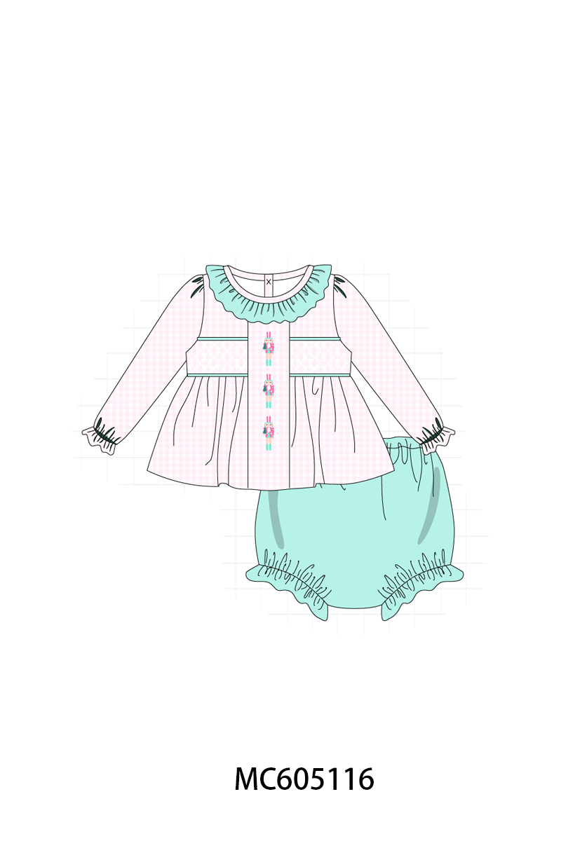 PREORDER Pink christmas nutcracker smocked collection