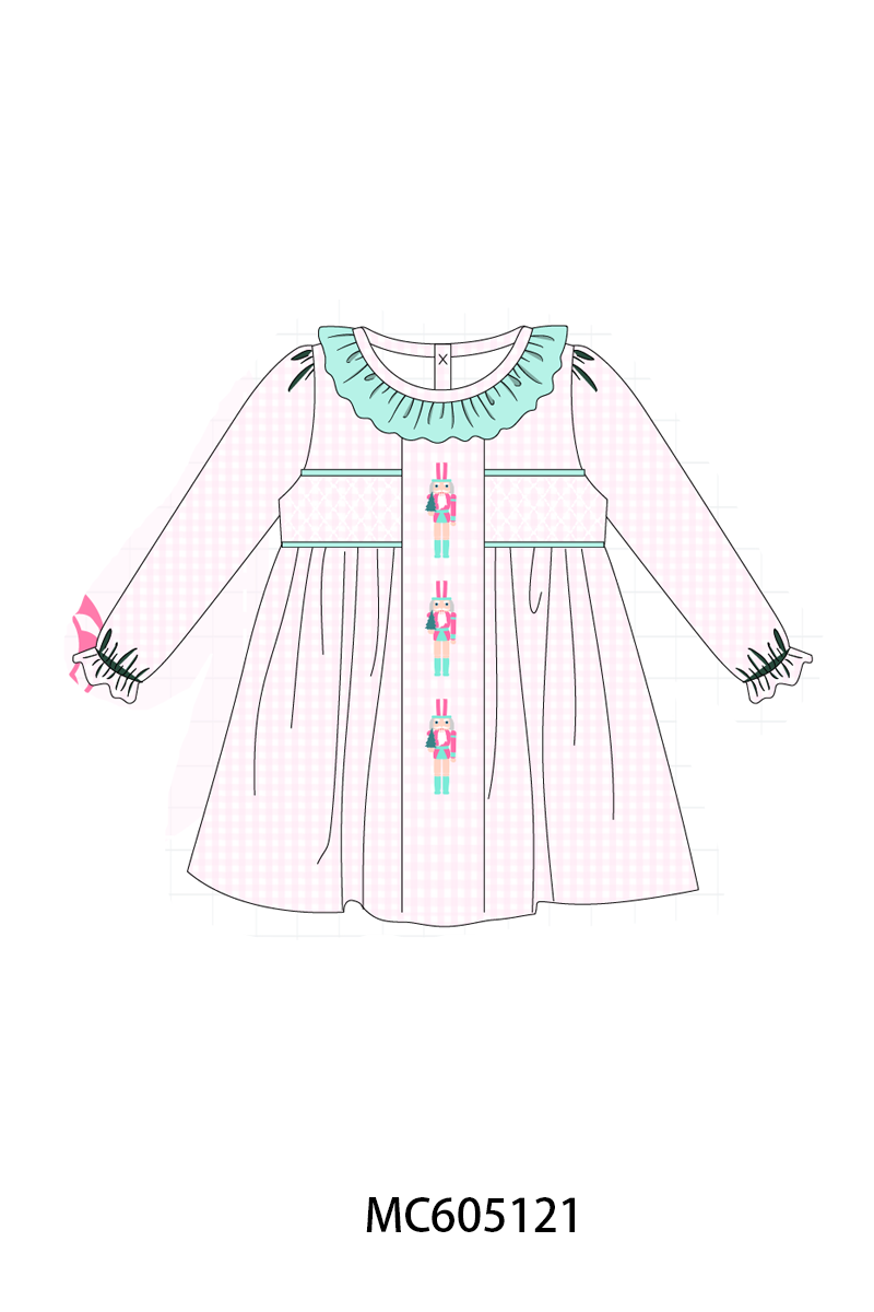 PREORDER Pink christmas nutcracker smocked collection