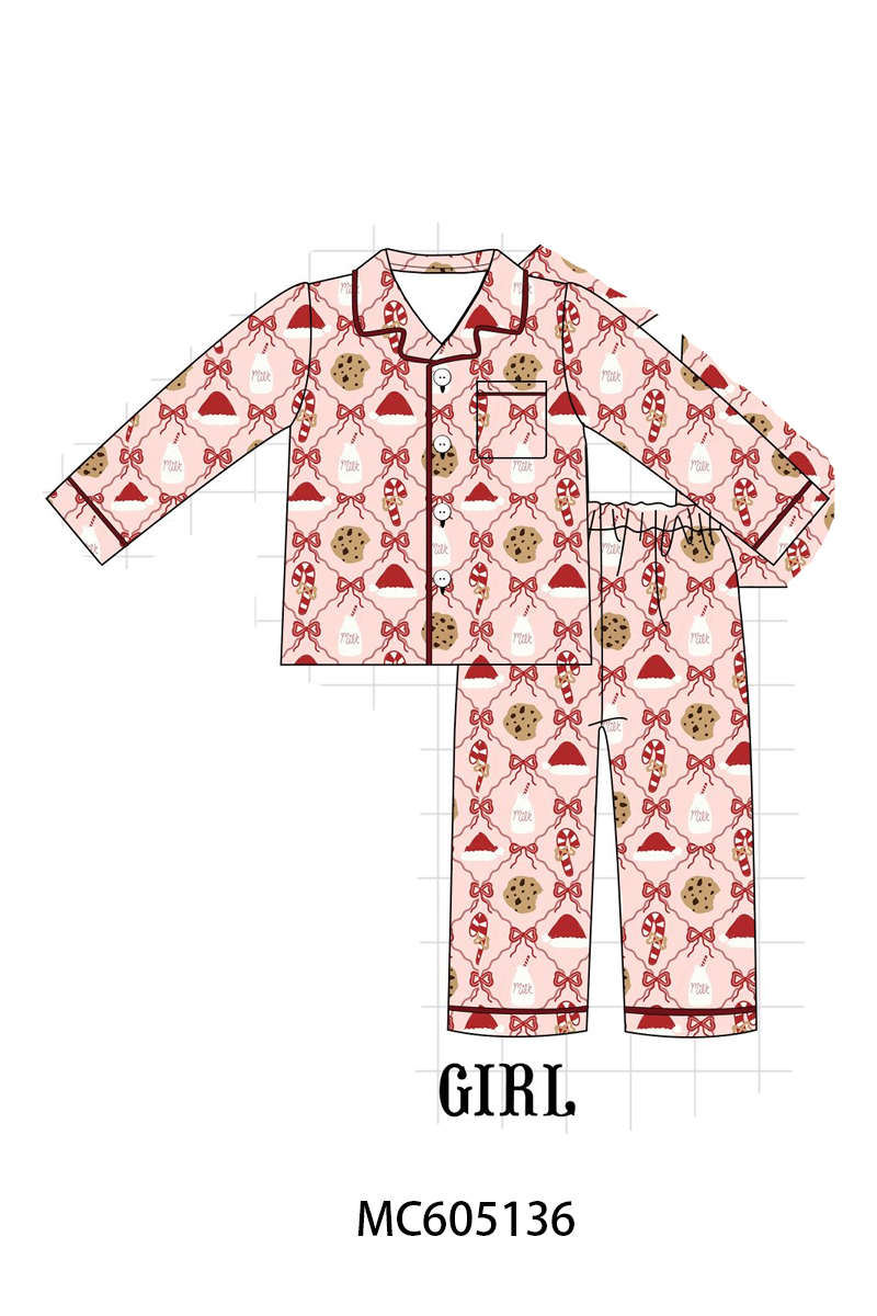 PREORDER Maroon Christmas Milk Candy Cane Bow Bamboo Collection