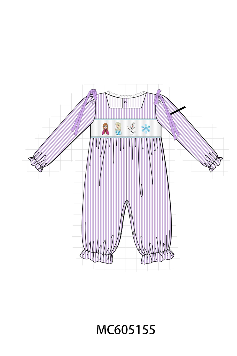 PREORDER Purple Stripe Frozen Smocked Collection