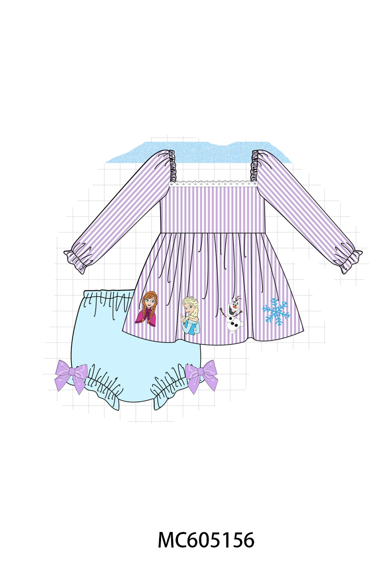 PREORDER Purple Stripe Frozen Smocked Collection