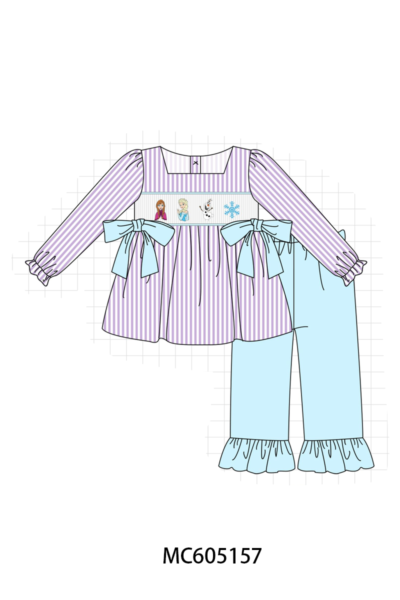 PREORDER Purple Stripe Frozen Smocked Collection