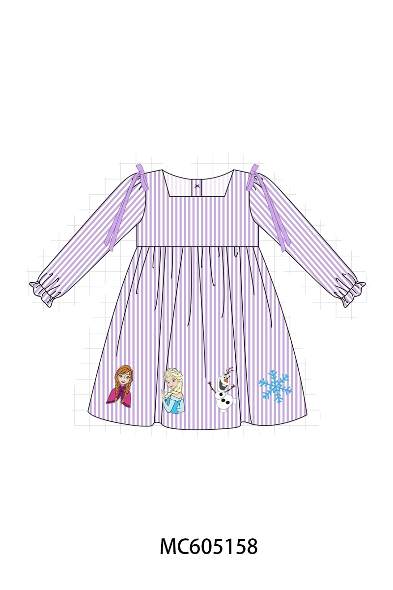 PREORDER Purple Stripe Frozen Smocked Collection