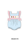 PO92 Pink & Blue Stripe Princess Embroidery Ruffle Collection
