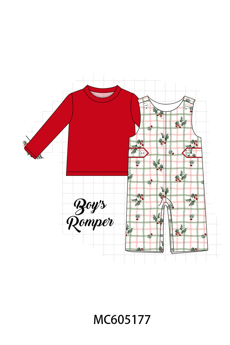 PREORDER Red Christmas Holly Bow Smocked Collection