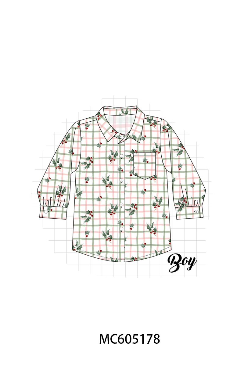 PREORDER Red Christmas Holly Bow Smocked Collection