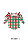PO92 Red Christmas Monogram Embroidery Plaid Collection