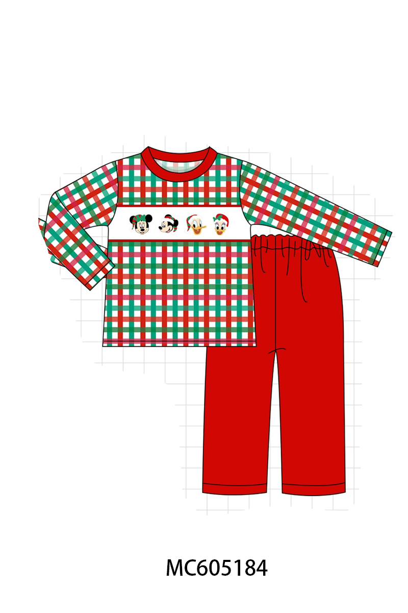 PREORDER Red Christmas Embroidery Plaid Collection