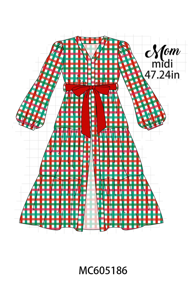 PREORDER Red Christmas Embroidery Plaid Collection
