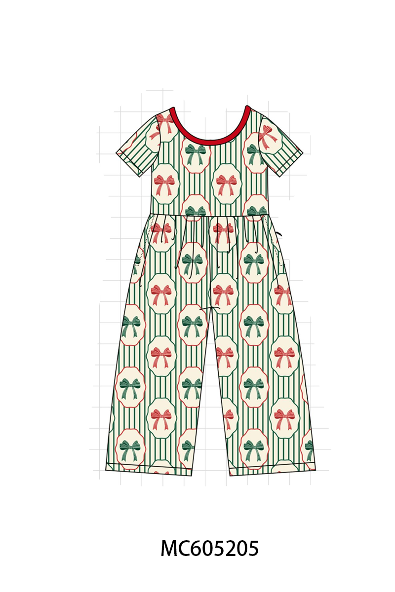 PREORDER Green Stripe Christmas Bow Bamboo Collection