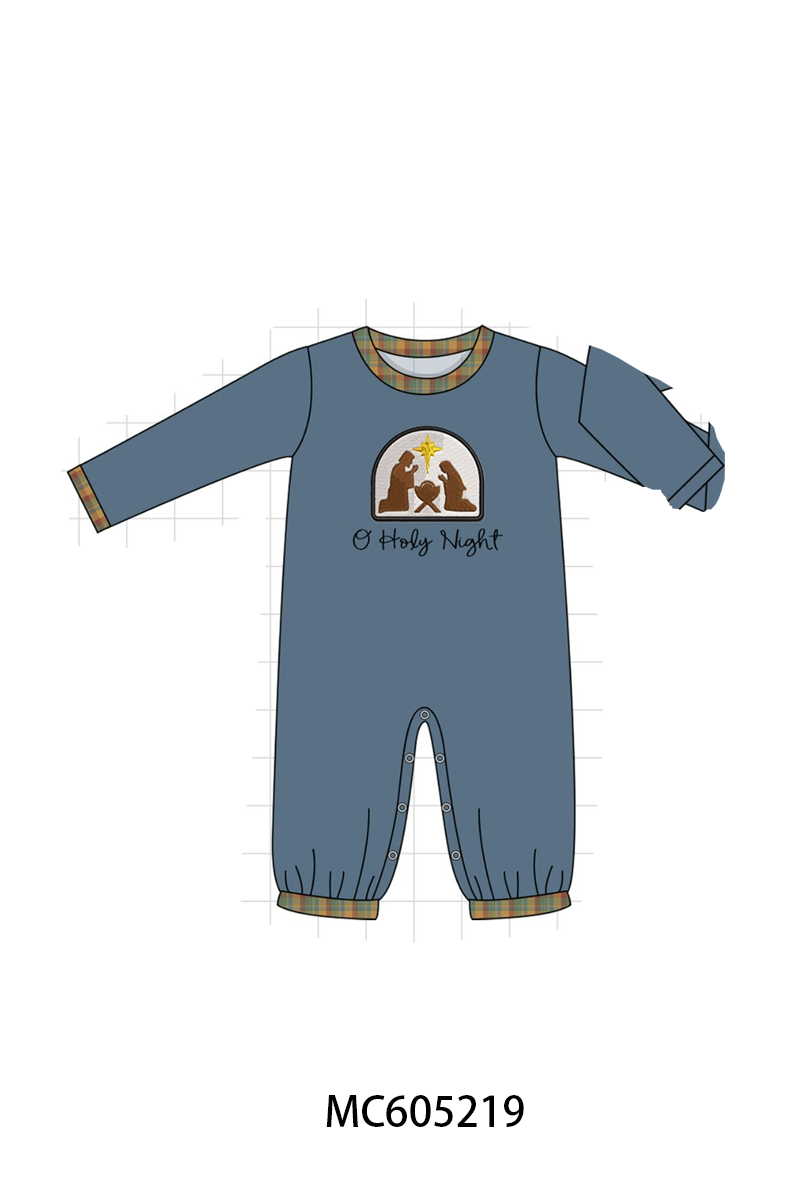 PREORDER Blue Nativity Embroidery Plaid Collection