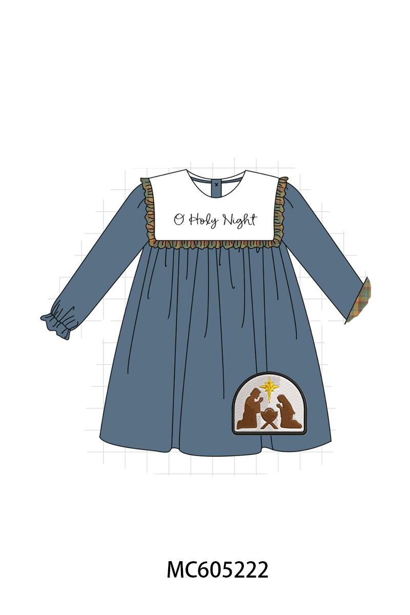PREORDER Blue Nativity Embroidery Plaid Collection