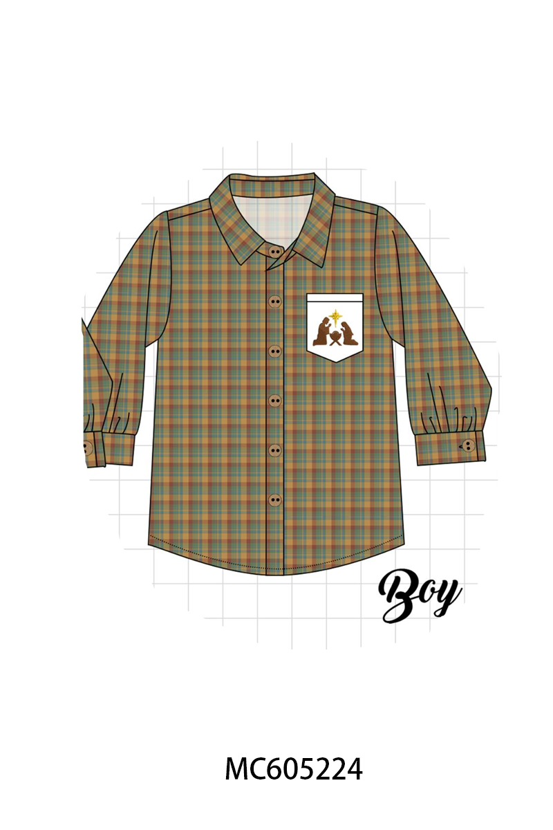 PREORDER Blue Nativity Embroidery Plaid Collection