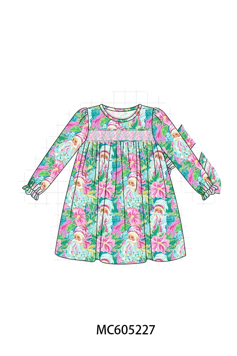 PREORDER Pink Christmas Santa Claus Smocked Collection