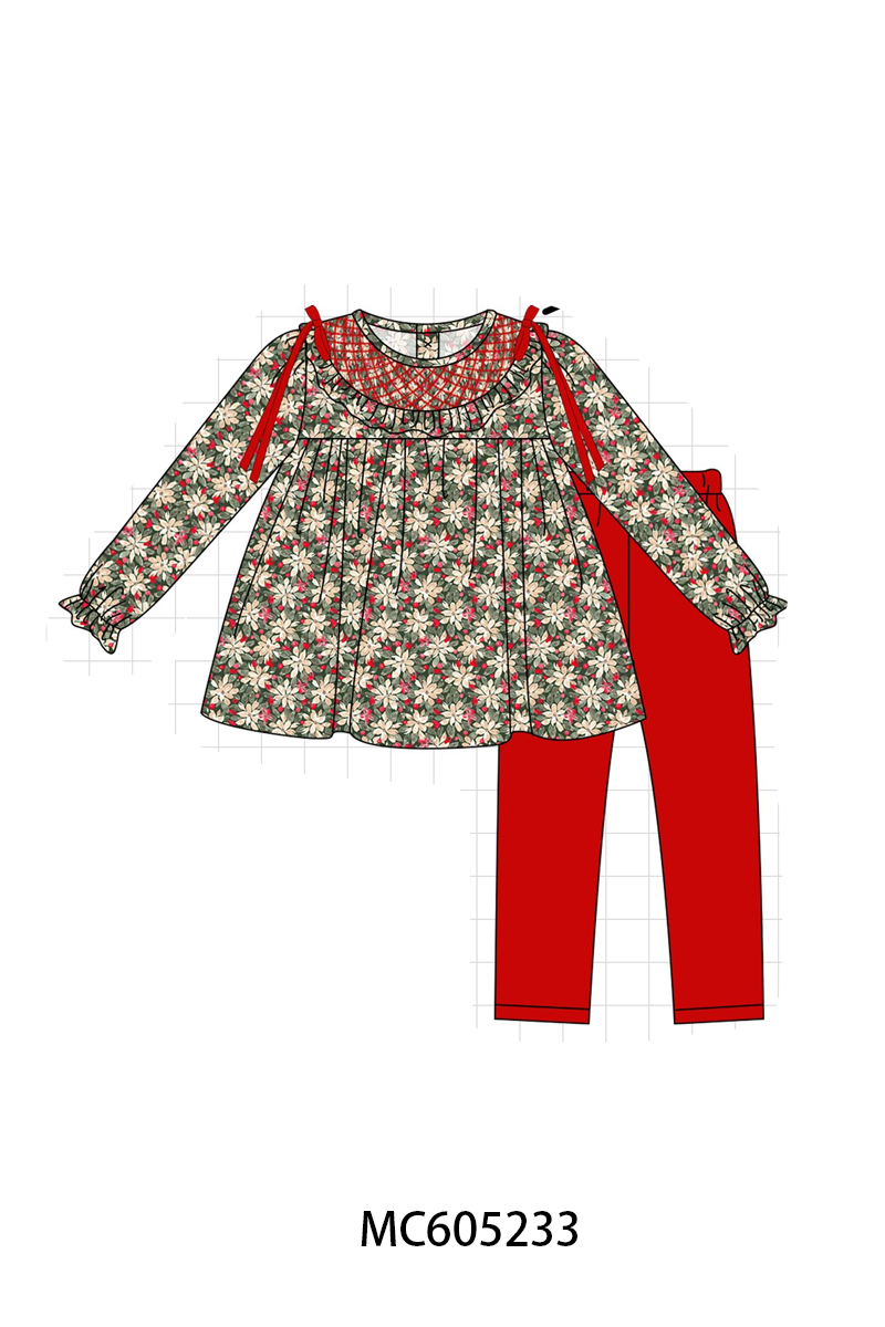PREORDER Red Floral Smocked Collection